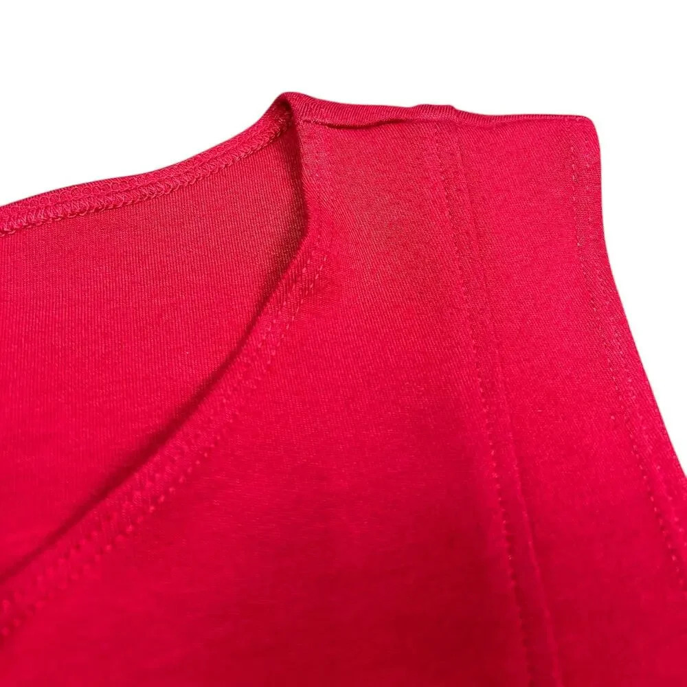Theory Olethea Red Fit and Flare Mini Dress Size 4 Small NWT WITH FLAW - Picture 4 of 7